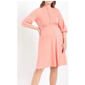 Eloquii Mock Neck Button Fit and Flare Dress NWT Size 22